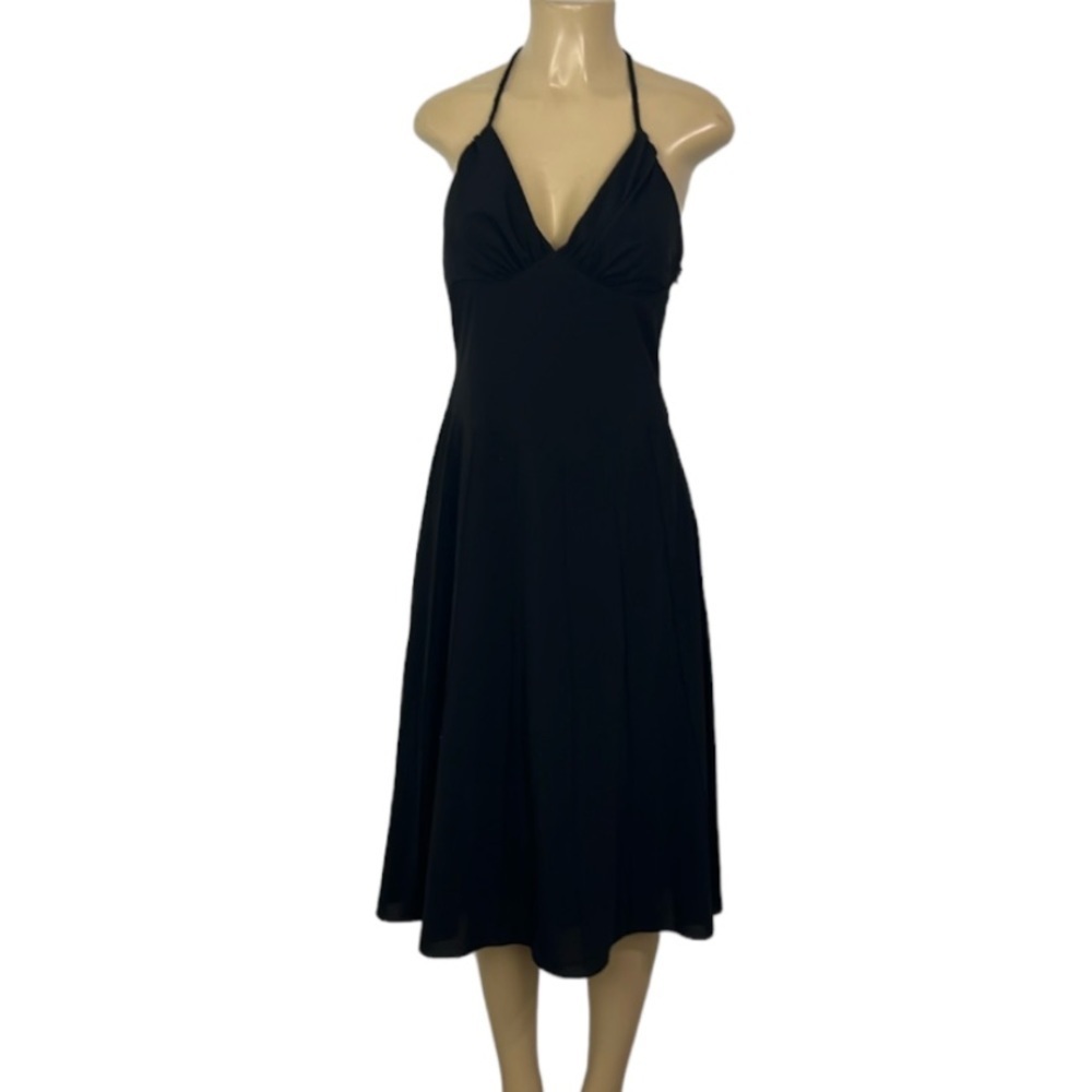 Vintage 90s Betsey Jonhson Does 70s Black Dress